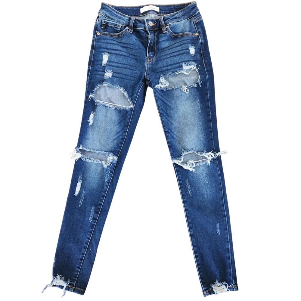 KANCAN CORA mid-rise super skinny dark wash jeans size 3/25